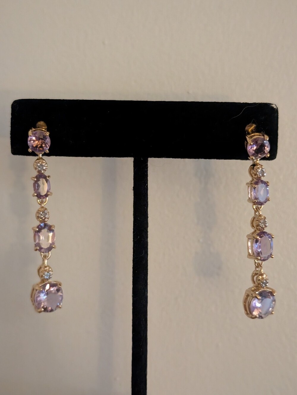 Natural Diamond Amethyst Sterling Silver Designer Earrings MSRP $1385!